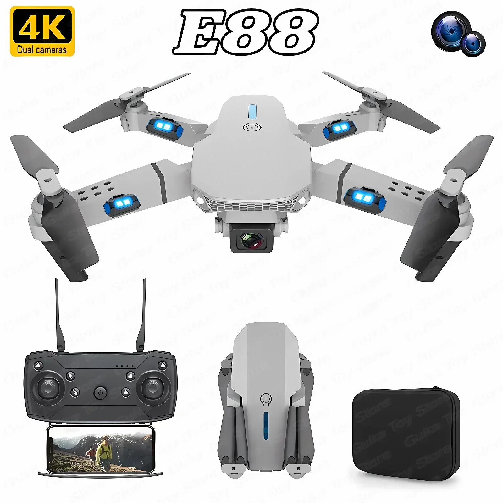 Drone Kf Rc - E88 Pro WIFI FPV Drone Wide