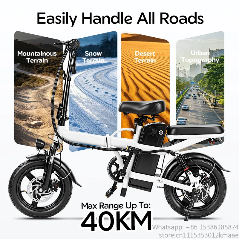 Brushless Motor - Vequyn Compact Foldable Electric Bike with