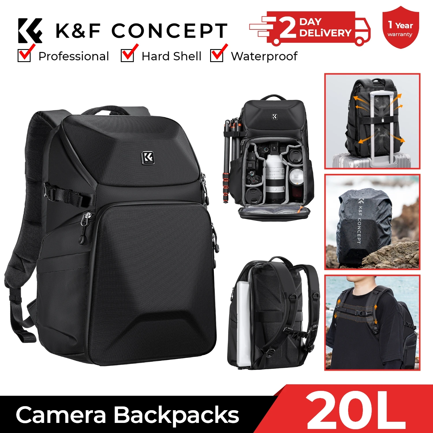 K&F CONCEPT 20L Camera Backpac - đánh giá và giá Drone Carrying Bag