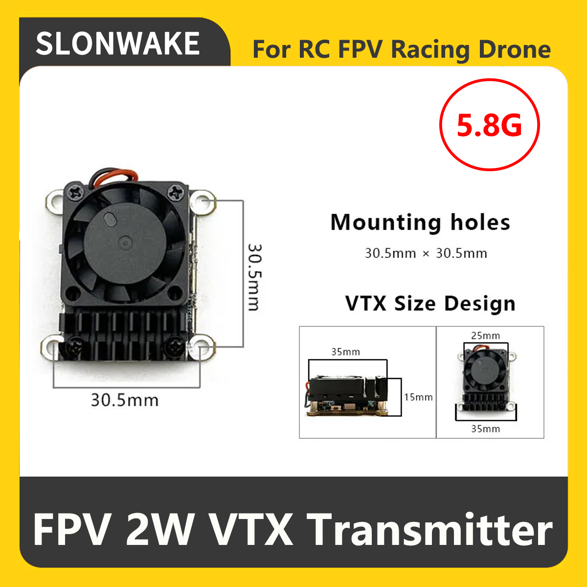 SLONWAKE 5.8G 2000mW FPV VTX T - đánh giá và giá Drone Rc Transmitter And Receiver